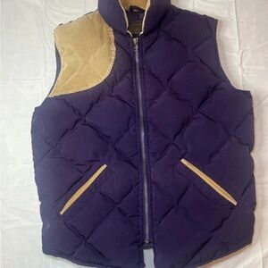 Eddie Bauer Purple Quilted Vest with Tan Accents
